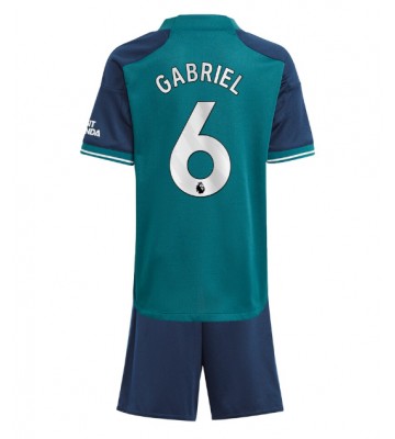 Arsenal Gabriel Magalhaes #6 Tercera Equipación Niños 2023-24 Manga Corta (+ Pantalones cortos)